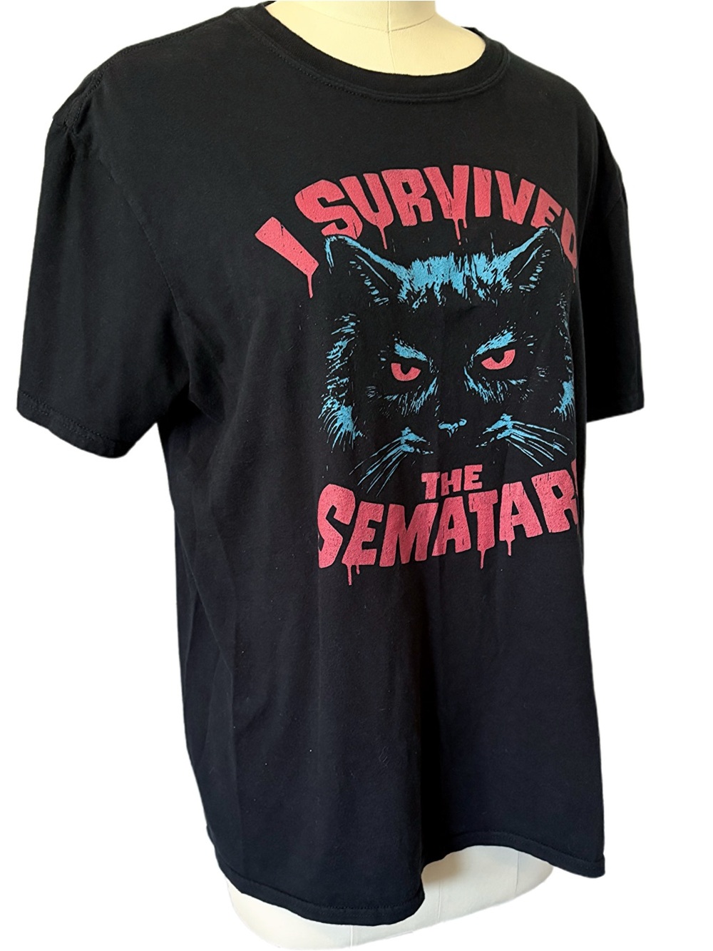Stephen King “I Survived The Sematary” Black Graphic Tee LARGE Tee Fury - Picture 2 of 4